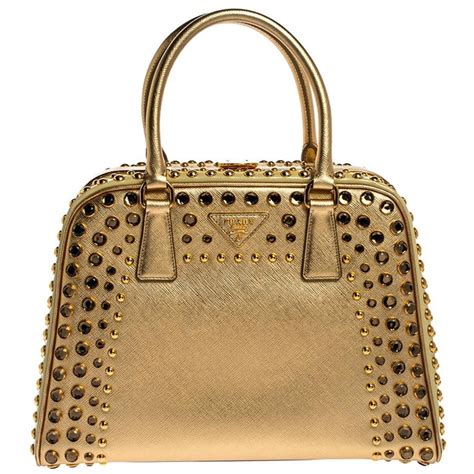 prada studded handbag|More.